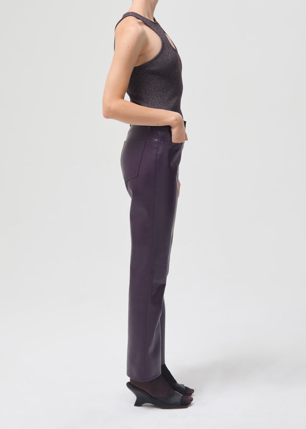 Leather Pants Agolde Recycled Leather 90's Pinch Waist Pants in Nightshade Agolde