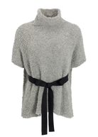 SWEATERS Alpaca Sleeveless Turtleneck Pullover in Grey Louiza Babouryan