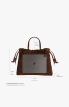 HANDBAGS Medium Asisi Tote in Chocolate Suede Lemiz