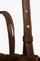 HANDBAGS Medium Asisi Tote in Chocolate Suede Lemiz