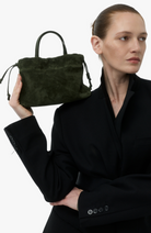 HANDBAGS Mini Asisi Tote in Olive Suede Lemiz