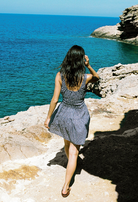 DRESSES/JUMPSUITS Gianluca Checker Dress in Navy Ciao Lucia