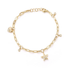 JEWELRY Cynthia Rose Paperclip Charm Bracelet in Yellow Gold Dana Rebecca