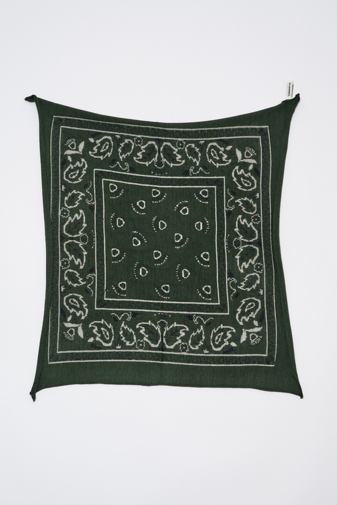 Scarves Organic by John Patrick Cashmere Bandana in Forest Green Organic by John Patrick