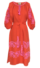 DRESSES/JUMPSUITS Sheer Jardin Veronica Maxi Dress in Orange Pink Benaras by Citrus