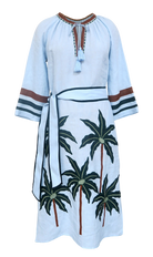 DRESSES/JUMPSUITS Paradise Palm Veronica Maxi Dress in Blue Palm Benaras by Citrus