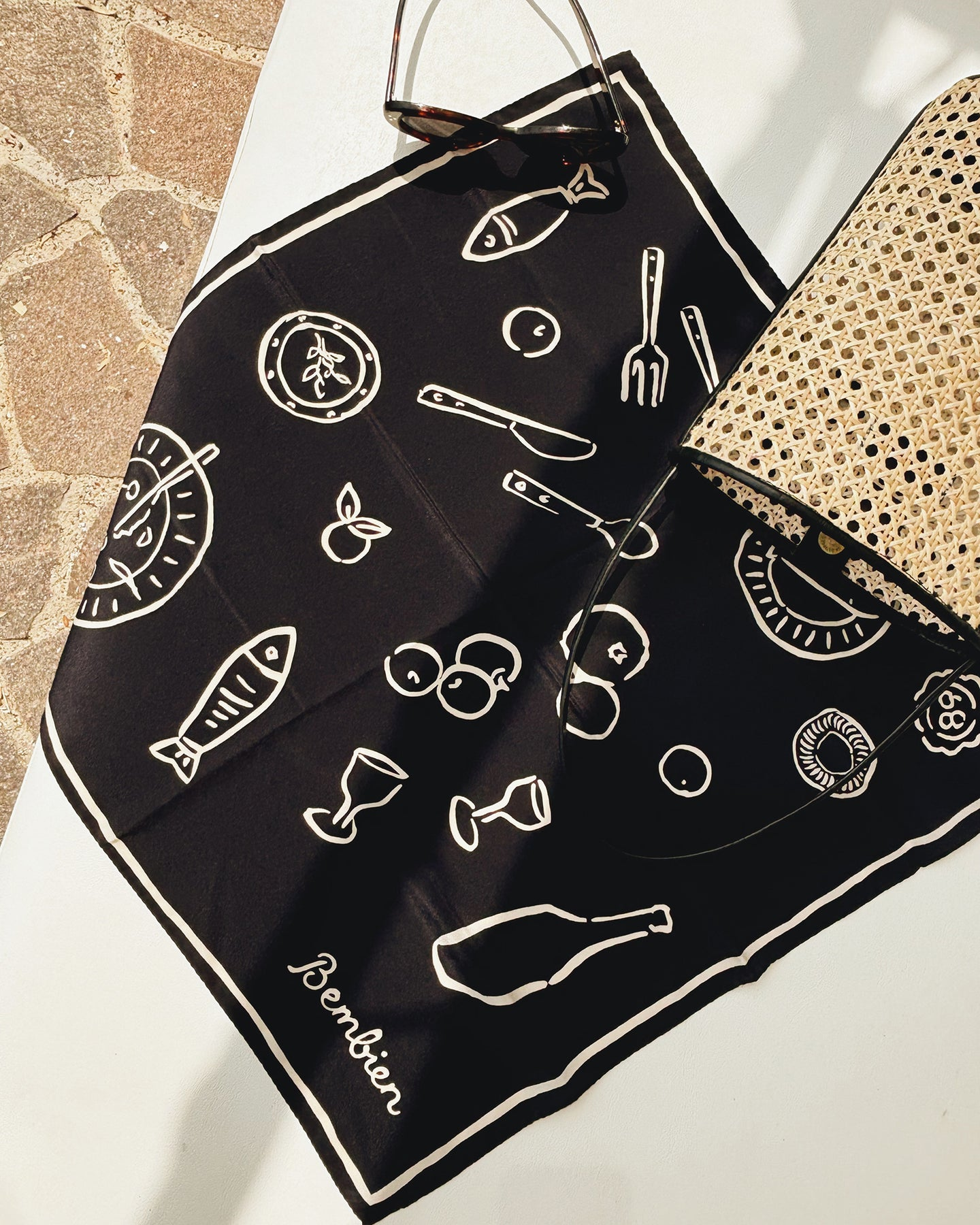 ACCESSORIES TABLEAU SCARF IN NOIR Bembien
