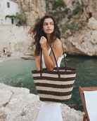 HANDBAGS BIENO TOTE IN BROWN STRIPE Bembien