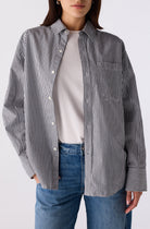 BLOUSES/SHIRTS/TOPS Ruth Oversized Striped Shirt in Black & Eggshell AMO