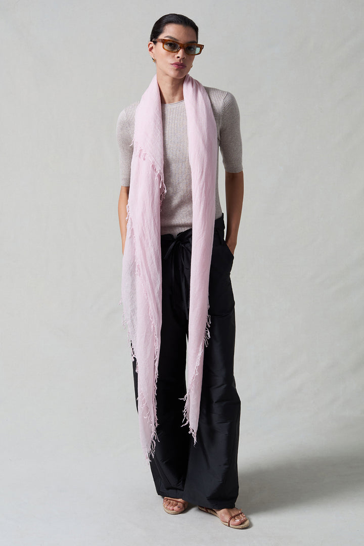 ACCESSORIES Cashmere and Silk Scarf in Rose Water Chan Luu