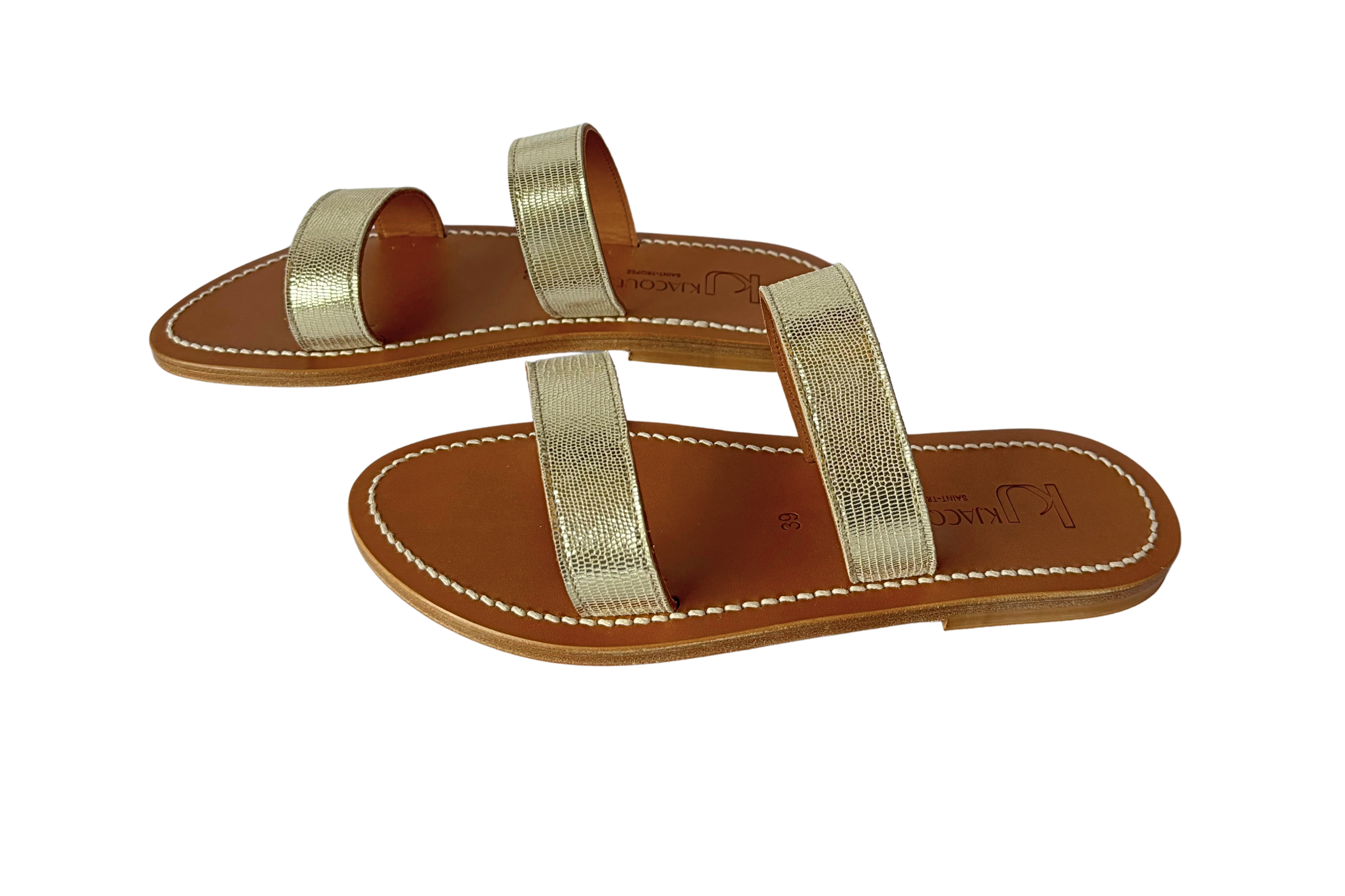 SHOES Bagatel Miel Sandal in Gold K. Jacques