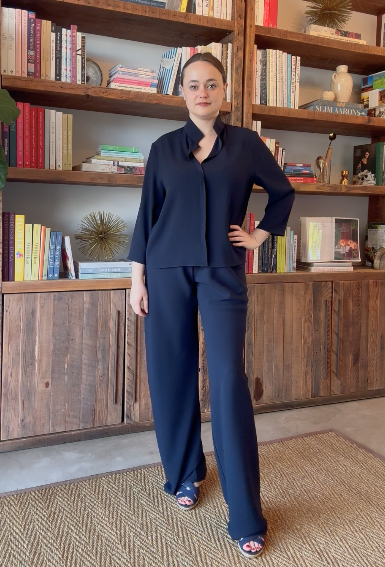 PANTS/SHORTS Bias Wide Leg Pant in Navy Peter Cohen