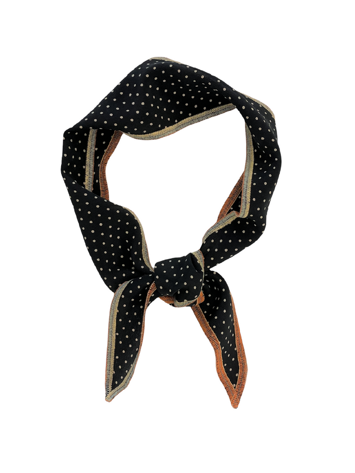 Scarves The Little Project Dandy Ascot in Black and White Pindot The Little Project