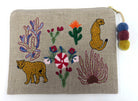 ACCESSORIES Large Beaded Jangle Tiger Linen Pouch Benaras by Citrus