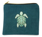 ACCESSORIES Green Beaded Turtle Linen Pouch Benaras by Citrus