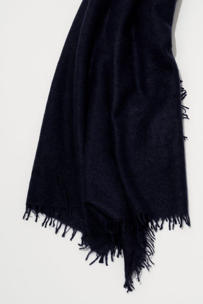 Scarves Organic by John Patrick Felted Cashmere Stole in Navy Organic by John Patrick