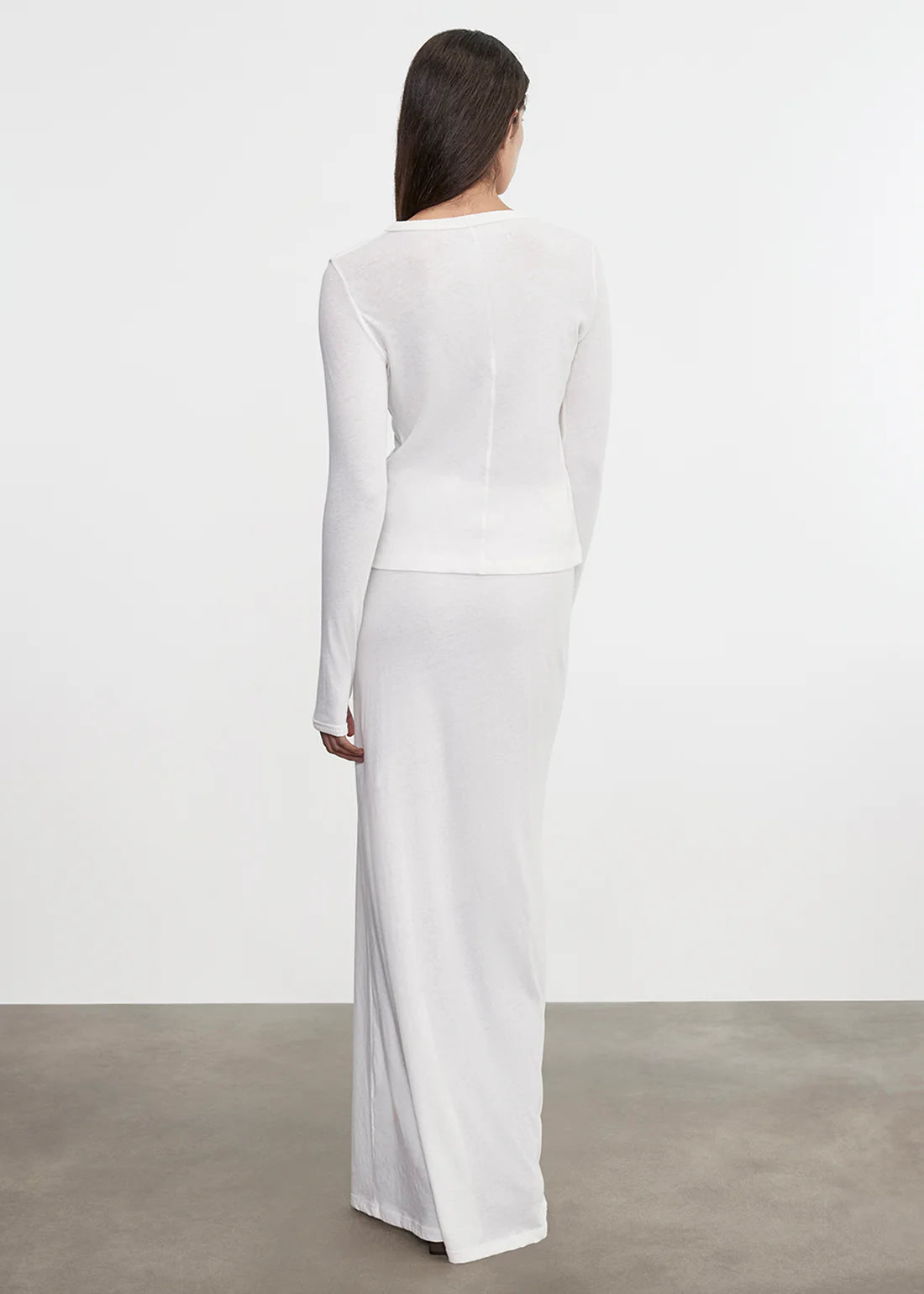 SWEATERS New Classic Long Sleeve Crew in White Enza Costa