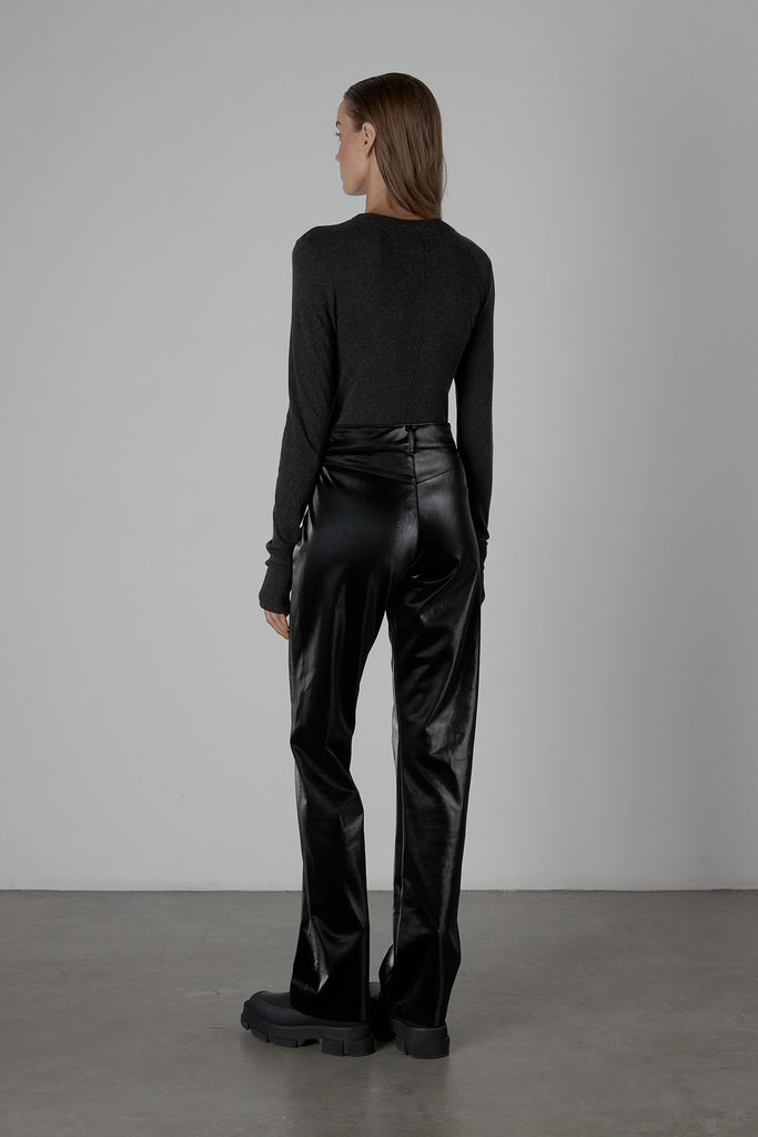 Tops Enza Costa Cashmere Crew in Charcoal Enza Costa