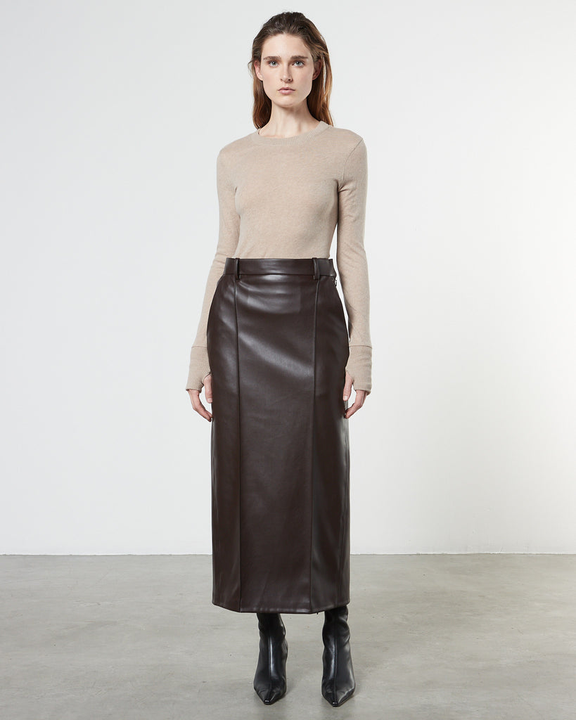 Tops Enza Costa Cashmere Crew in Khaki Enza Costa