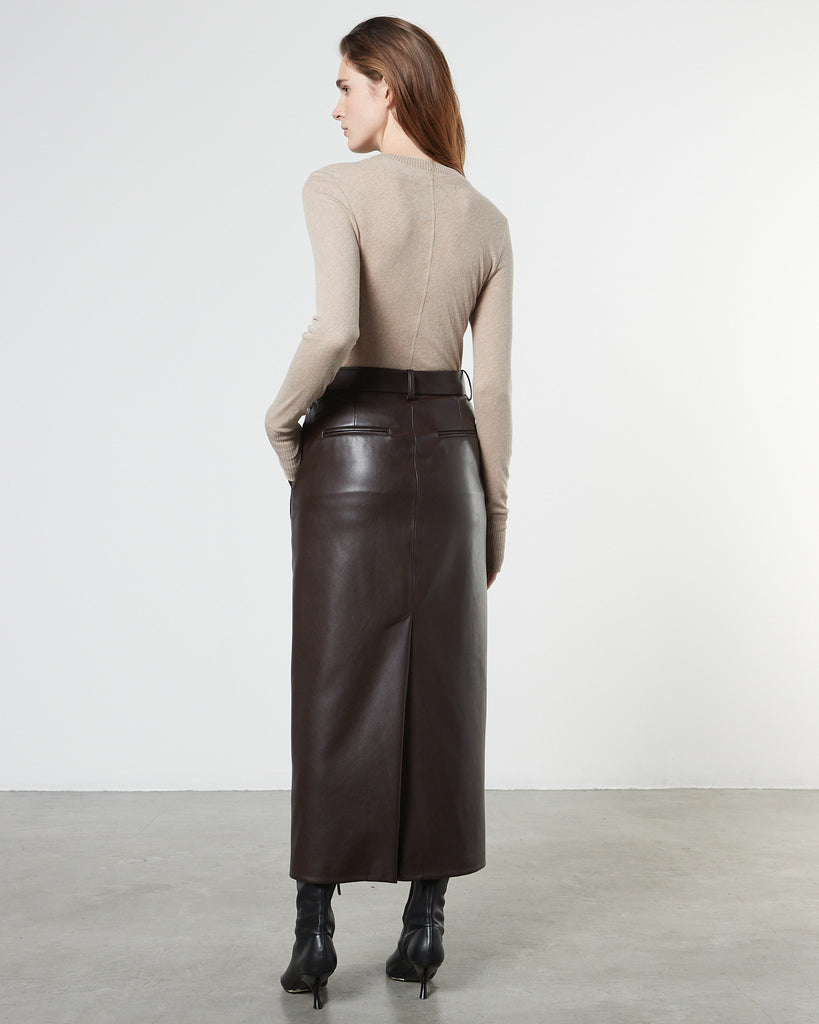 Tops Enza Costa Cashmere Crew in Khaki Enza Costa