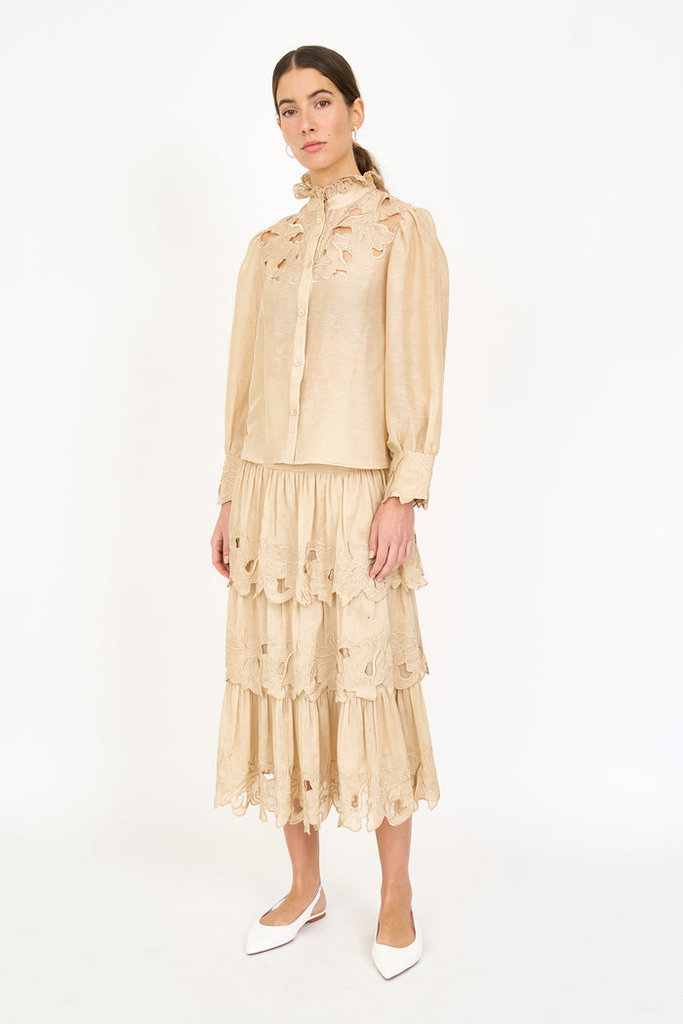 Tops Christ Lynn Madison Top in Champagne Christy Lynn