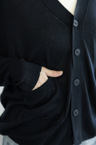 SWEATERS V-Neck Cardigan in Black CT Plage