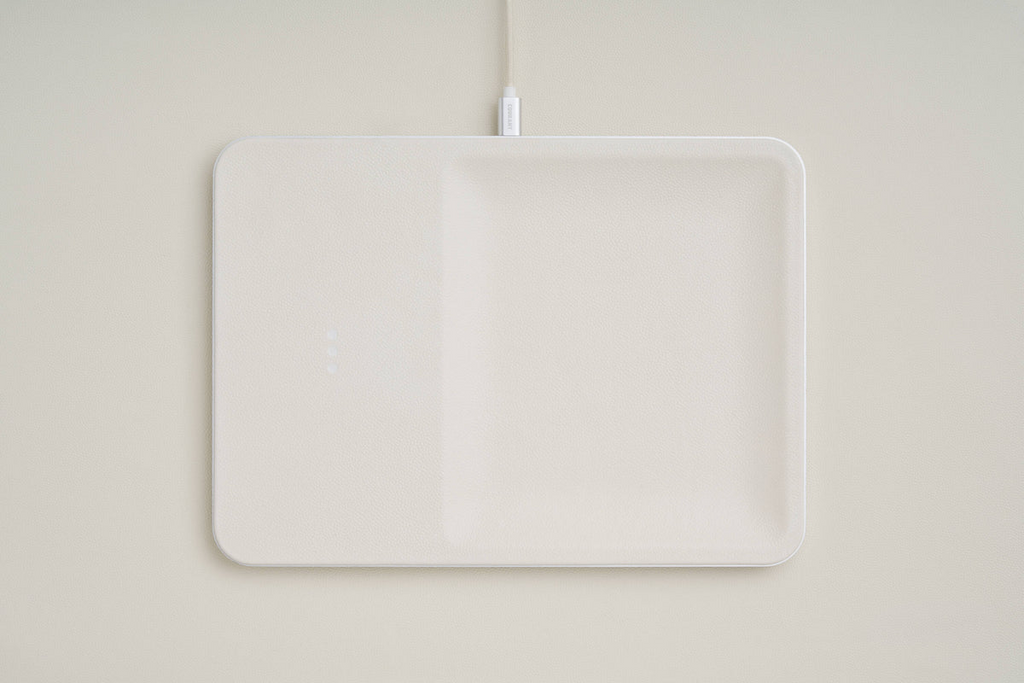 Tech Courant Wireless Charging Tray in Bone Courant