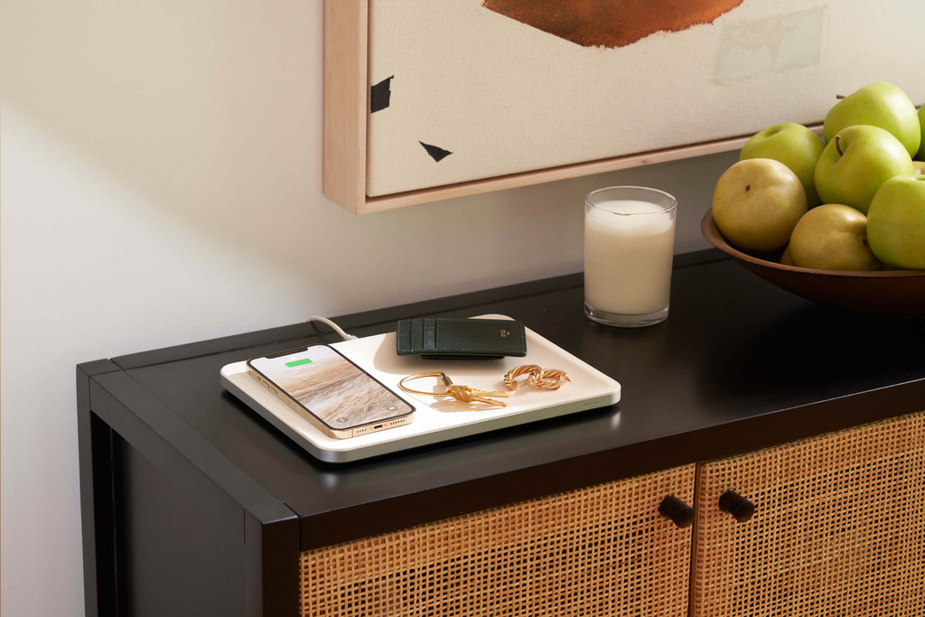 Tech Courant Wireless Charging Tray in Bone Courant
