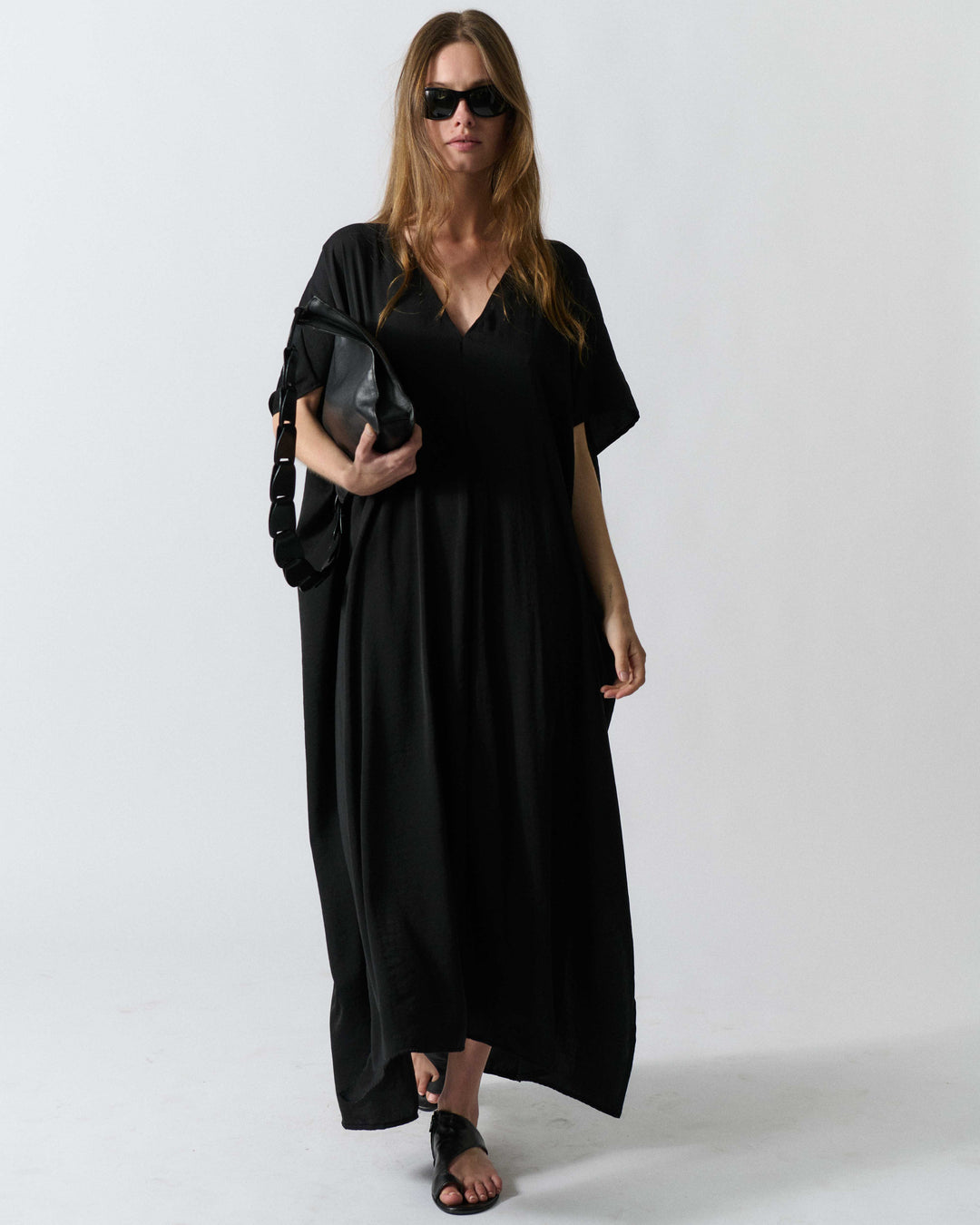 DRESSES/JUMPSUITS Caftan Dress in Black Claudent