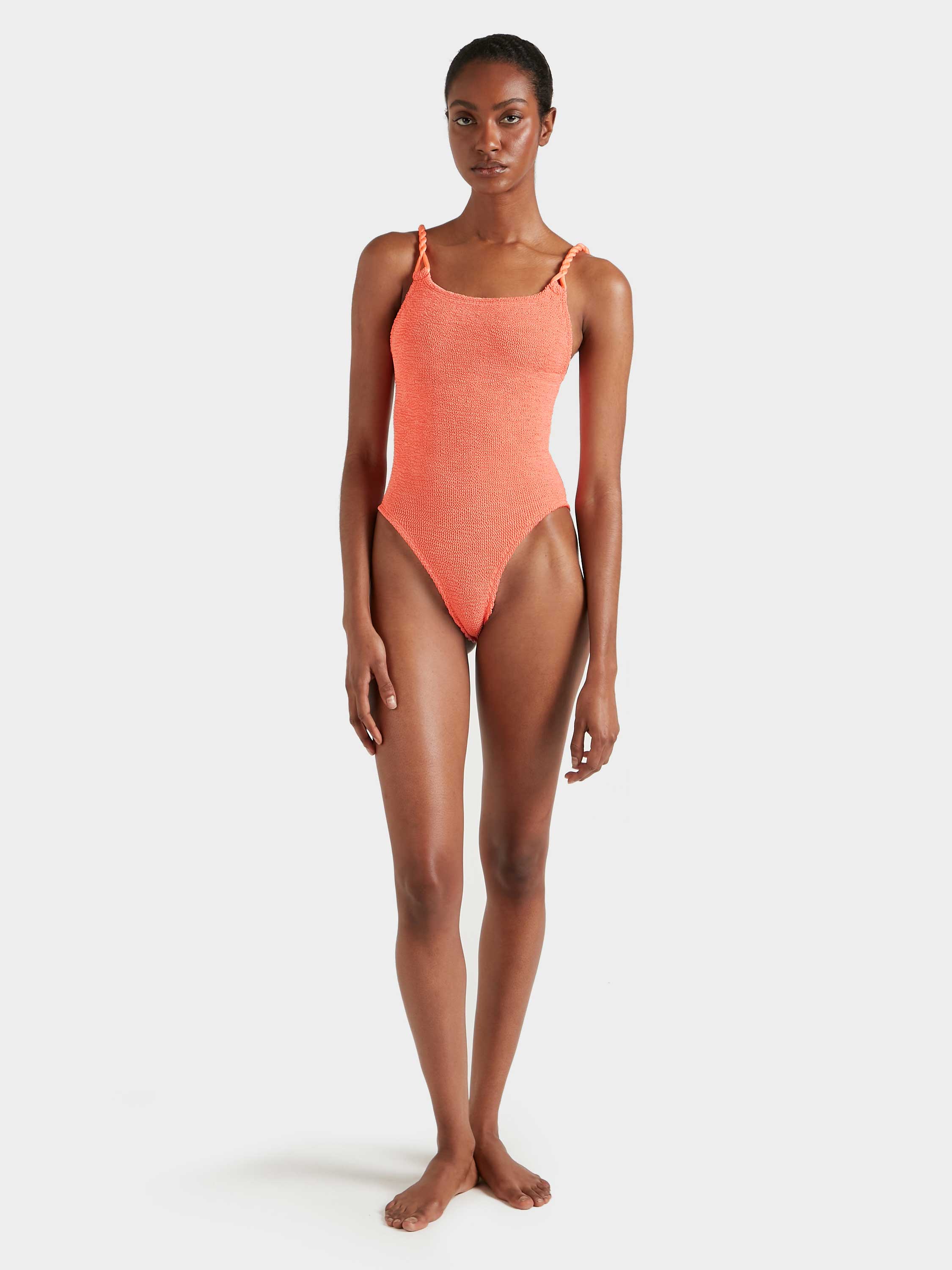 Camille Swimsuit in Metallic Coral – Serafina