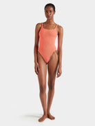 LINGERIE/PJ/SWIM Camille Swimsuit in Metallic Coral Hunza G