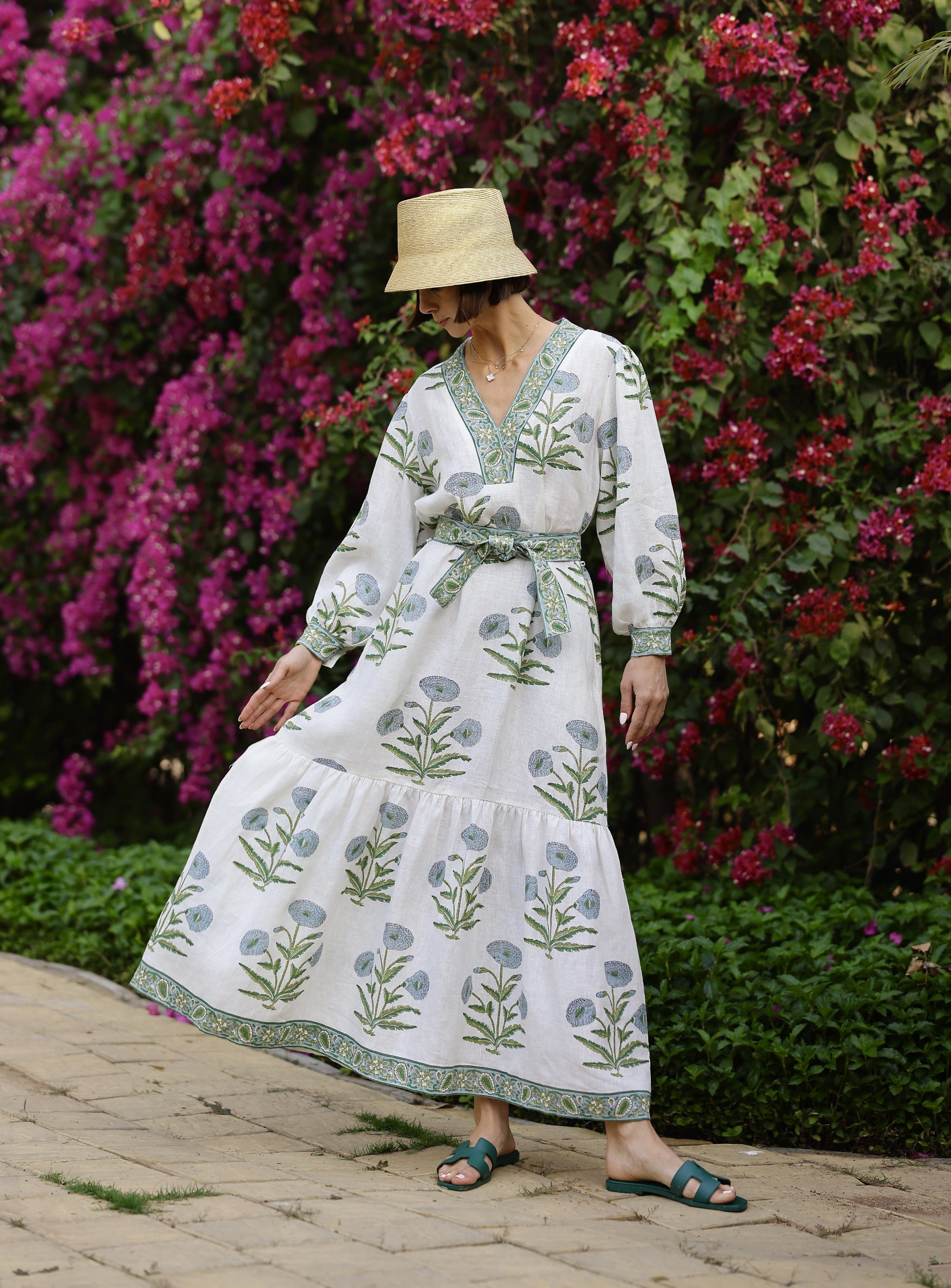 DRESSES/JUMPSUITS Capri Maxi Dress in Blue Flower Maison Marigold