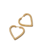 JEWELRY Florentine Finish Small Heart Hoops Carolina Bucci