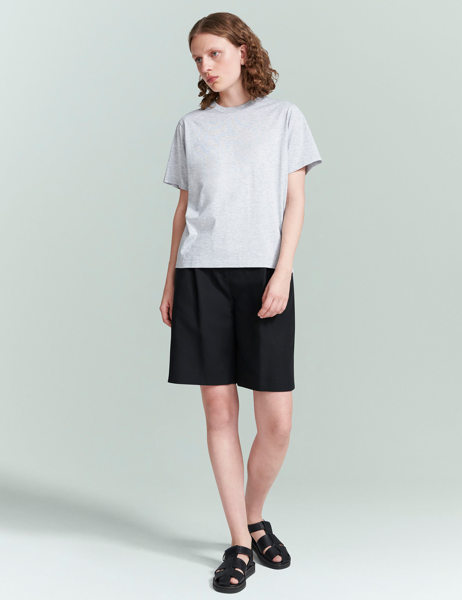 BLOUSES/SHIRTS/TOPS Classic Jersey T-Shirt in Grey Melange Handvaerk
