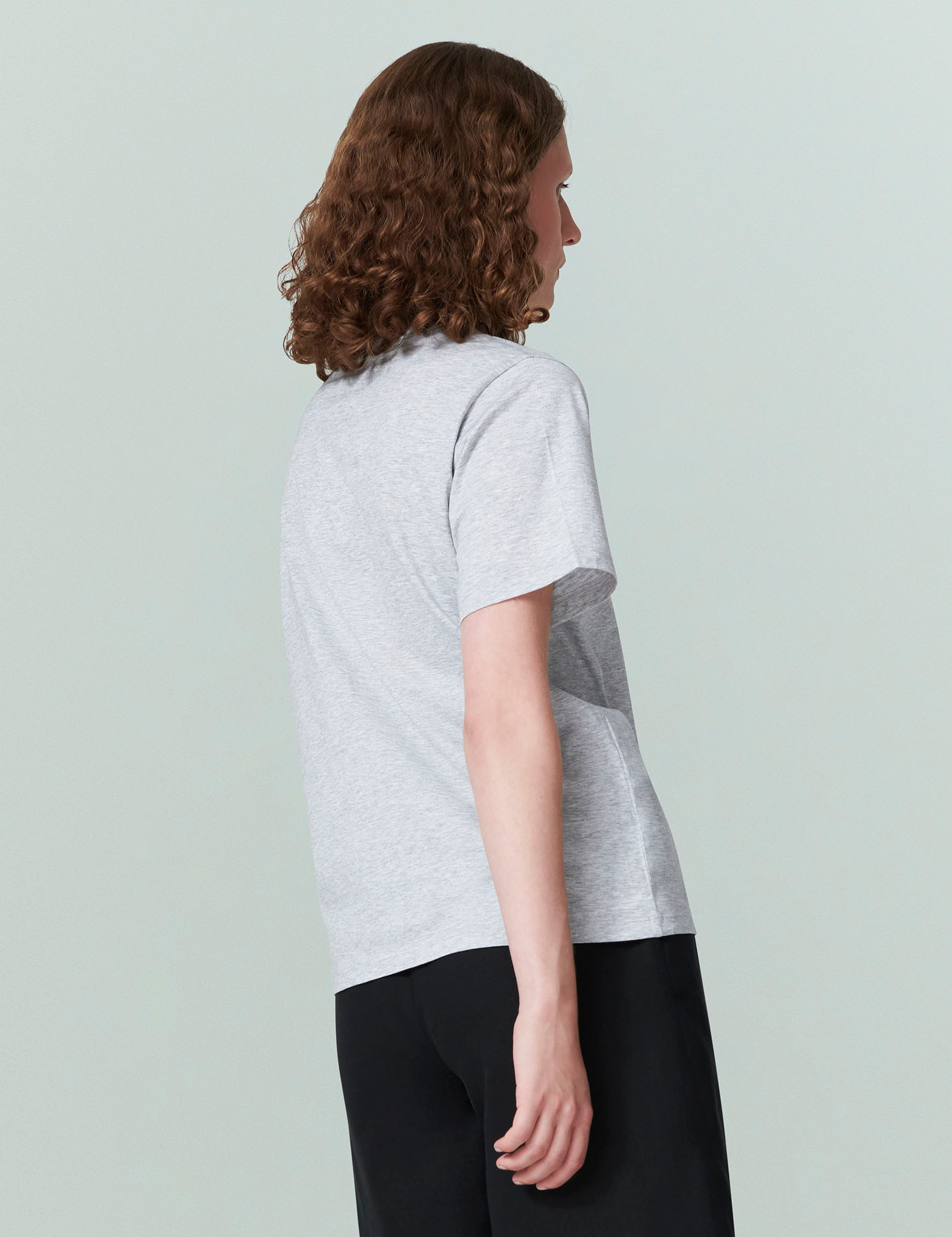 BLOUSES/SHIRTS/TOPS Classic Jersey T-Shirt in Grey Melange Handvaerk