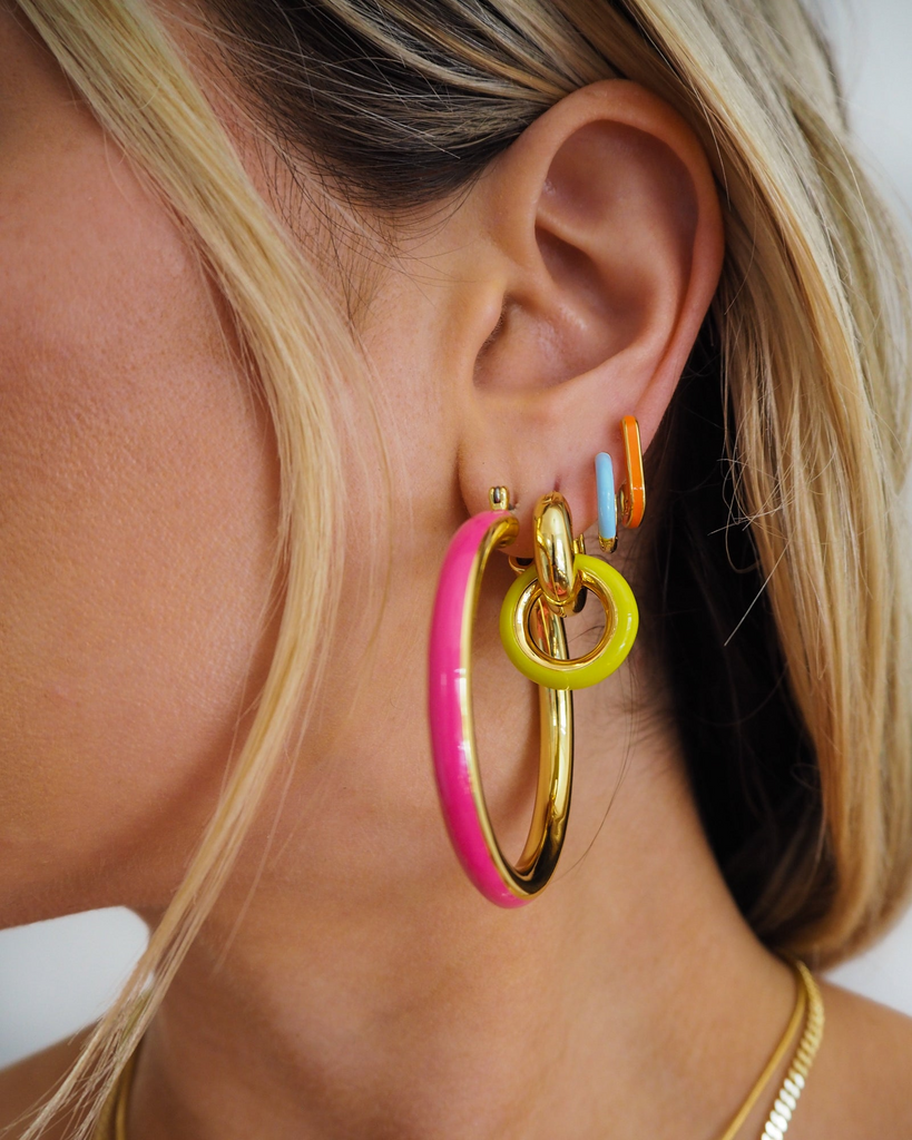 Earrings Luv Aj Plain Amalfi Neon Huggies Luv Aj