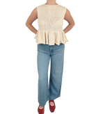 SWEATERS Cotton Sweater in Cream Louiza Babouryan