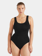 LINGERIE/PJ/SWIM Coverage Square Neck Swimsuit in Black Hunza G