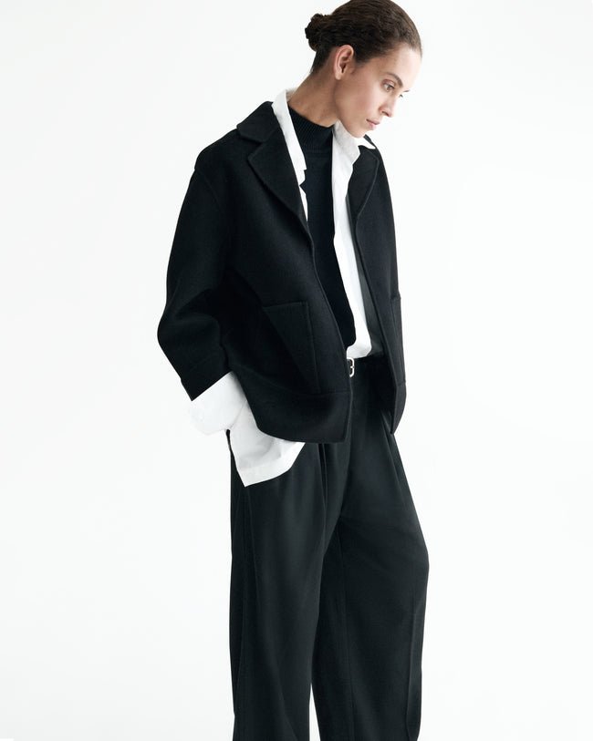 SWEATERS The Viki Short Coat in Black Nonchi