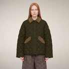 COATS/JACKET Jodie Quilted Jacket in Snake Green Save The Duck