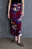 SKIRTS Hibiscus Silk Wrap Skirt in Red Chan Luu