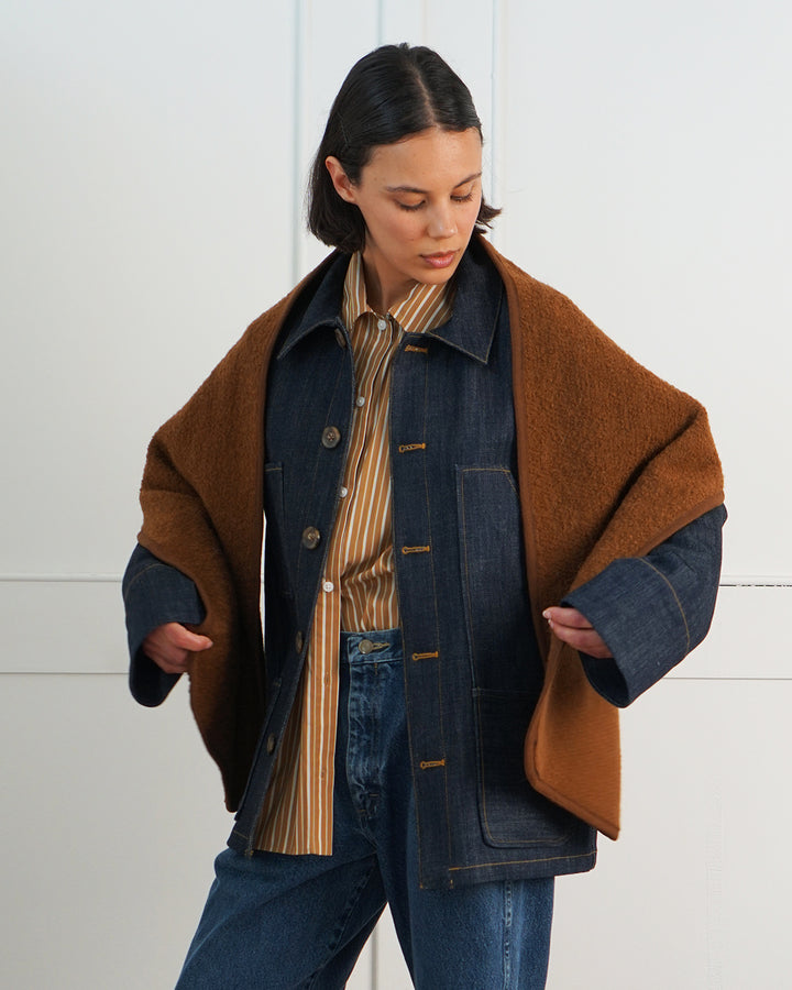 COATS/JACKET Boucle Scarf Barn Jacket in Denim PROCHE