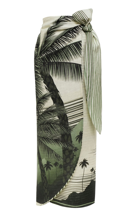 SKIRTS MAPARA LINEN SKIRT IN GREEN TROPICAL Juan De Dios