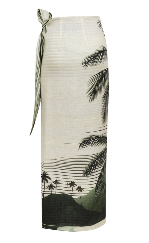 SKIRTS MAPARA LINEN SKIRT IN GREEN TROPICAL Juan De Dios