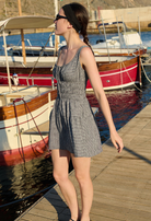 DRESSES/JUMPSUITS Gianluca Checker Dress in Black Ciao Lucia