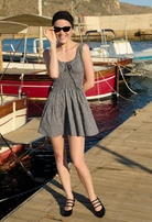 DRESSES/JUMPSUITS Gianluca Checker Dress in Black Ciao Lucia