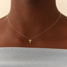 JEWELRY Drd Diamond Cross Necklace in Yellow Gold Dana Rebecca