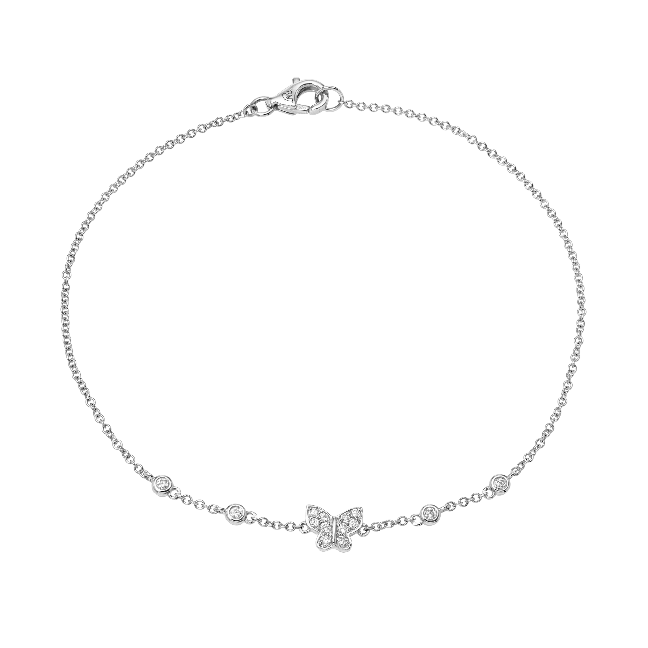 JEWELRY Diamond Butterfly Bracelet in White Gold Riberra