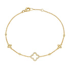 JEWELRY Diamond Clover Bracelet in Yellow Gold Riberra