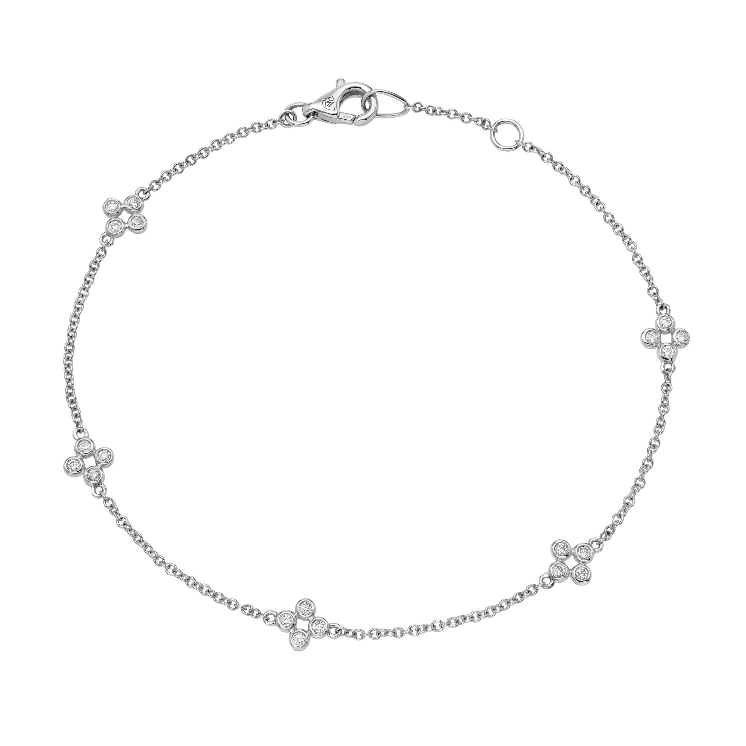 JEWELRY BNJA-81821-BL-WG DIA CLUSTER BR, 0.13TW, 14KWG Riberra